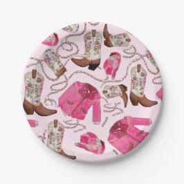 Cowgirl-Musterstil Pappteller