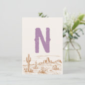 Cowgirl "N" Bannerkarte für die Jagdbanner Einladung (Stehend Vorderseite)