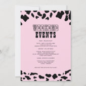 Cowgirl Nashville Pink Junggeselinnen-Abschied Wee Einladung (Rückseite)