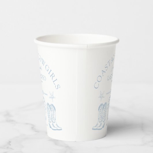 Cowgirl Nautical Beach Junggeselinnen-Abschied Pappbecher (Rechts)