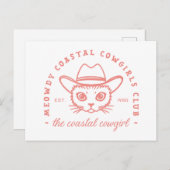 Cowgirl niedliche Katze rosa Preppy Ästhetik Postkarte (Vorne/Hinten)