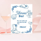 Cowgirl Ocean Bachelorette Mimosa Bar Menu Sockelschild