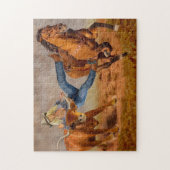 Cowgirl-Ochse-Wrestling Puzzle (Vertikal)