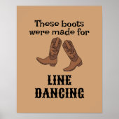 Cowgirl oder Cowboy Boots Country Western Line Dan Poster (Vorne)