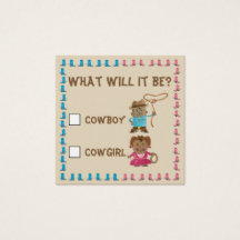 Cowgirl oder Cowboy Gender Reveal Ballot