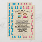 Cowgirl oder Cowboy Gender Reveal Party Einladung (Vorne/Hinten)