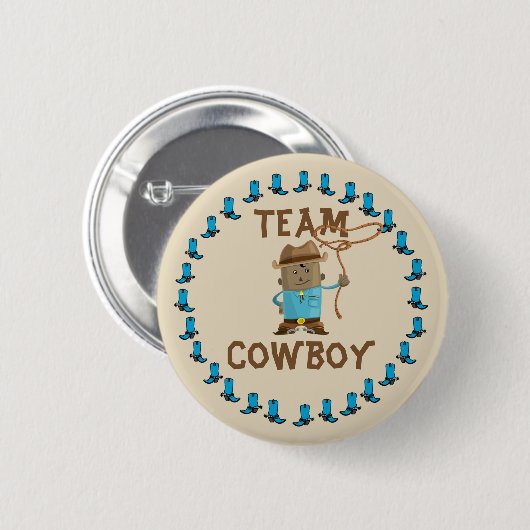 Cowgirl-oder Cowboy-Geschlecht decken Team-Knopf Button (Vorne & Hinten)