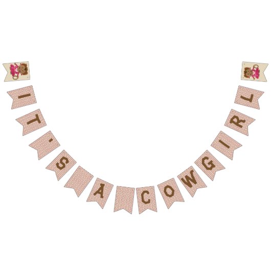 Cowgirl-oder Cowboy-Geschlecht decken Wimpelkette (Alle)