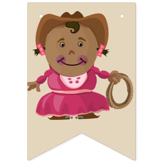 Cowgirl-oder Cowboy-Geschlecht decken Wimpelkette (Erste Fahne)