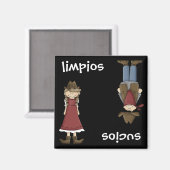 Cowgirl oder Cowboy - Spanisch en Español Geschirr Magnet (Vorderseite/Rückseite)