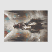 Cowgirl on White Horse Trail Decoupage Seidenpapier (Vorderseite)