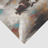 Cowgirl on White Horse Trail Decoupage Seidenpapier (Ausschnitt)