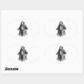 Cowgirl Ovaler Aufkleber (Blatt)