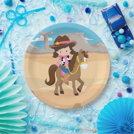 Cowgirl Pappteller (Party)