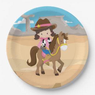 Cowgirl Pappteller