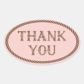 Cowgirl-Party | Pferd | Danke Oval Sticker (Vorderseite)