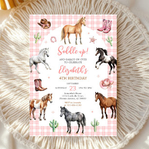 Cowgirl-Party-Pferd-Geburtstags-Einladung Einladung