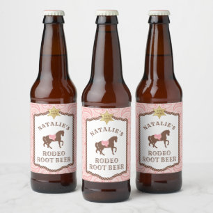 Cowgirl-Party Rodeo Root Bear Flasche Bierflaschenetikett
