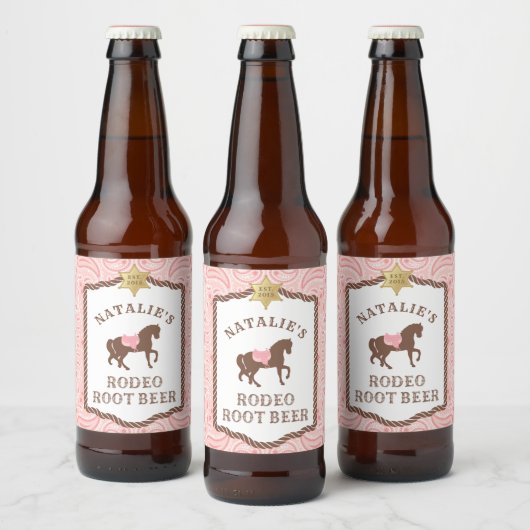 Cowgirl-Party | Rodeo Root Bear Flasche Bierflaschenetikett (Flaschen)