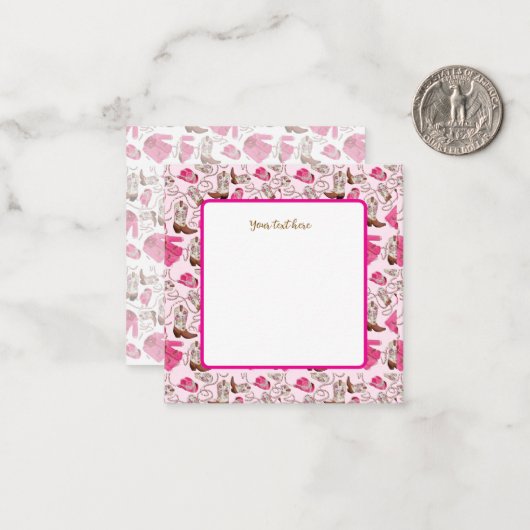 cowgirl pattern style mitteilungskarte (Vorderseite/Rückseite Beispiel)