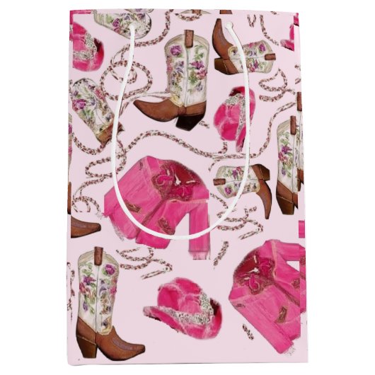 cowgirl pattern style mittlere geschenktüte (Vorderseite)