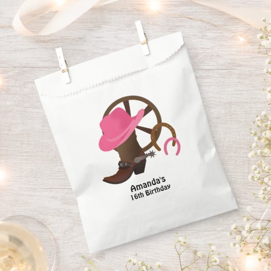 Cowgirl Personalisiert Birthday Party Geschenktütchen (Ausgeschnitten)