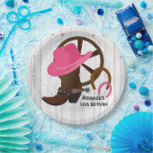 Cowgirl Personalisiert Geburtstagsparty Rustikal Pappteller (Party)