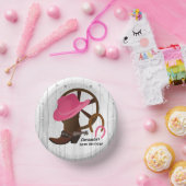 Cowgirl Personalisiert Geburtstagsparty Rustikal Pappteller (Party)