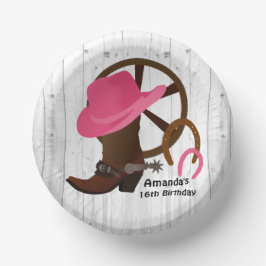 Cowgirl Personalisiert Geburtstagsparty Rustikal Pappteller