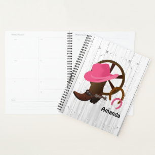 Cowgirl Personalisiert Rustikal Planer