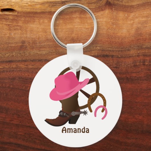 Cowgirl Personalisiert Schlüsselanhänger (Vorderseite)
