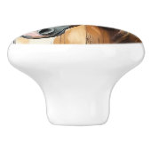 Cowgirl Pferd mit Pink Hat Keramik Knob Keramikknauf (Seitenansicht)