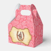 Cowgirl Pferde Pink Paisley Western Party Geschenk Geschenkschachtel (Rückseite)