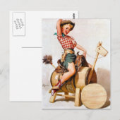 Cowgirl Pin-Up 2 Postkarte (Vorne/Hinten)