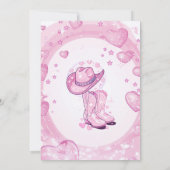 Cowgirl Pink 1. Rodeo Erster Geburtstag Einladung (Rückseite)