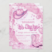 Cowgirl Pink 1. Rodeo Erster Geburtstag Einladung (Vorne/Hinten)