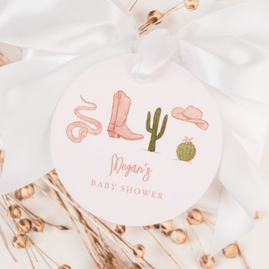 Cowgirl Pink Baby Dusche Geschenkanhänger