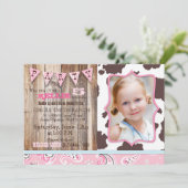 Cowgirl Pink Bandanna Western Thema Geburtstag Einladung (Stehend Vorderseite)