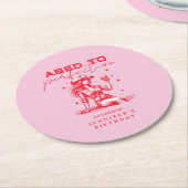 Cowgirl Pink Birthday Party Runder Pappuntersetzer (Angewinkelt)