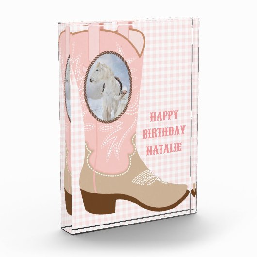 Cowgirl Pink Boot Foto Frame (Links)