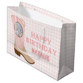 Cowgirl Pink Boot Foto Große Geschenktüte (Vorderseite Schrägansicht)