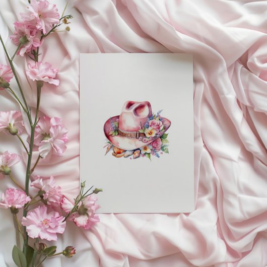 Cowgirl Pink Boots Brautparty Einladung