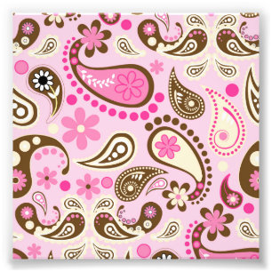 Cowgirl Pink Brown Paisley Blume Land Texas Fotodruck
