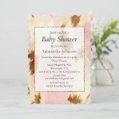 Cowgirl Pink Cream Brown Cowhide Einladung (Stehend Vorderseite)