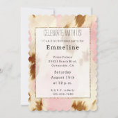 Cowgirl Pink Cream Brown Cowhide Einladung (Vorderseite)