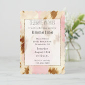 Cowgirl Pink Cream Brown Cowhide Einladung (Stehend Vorderseite)