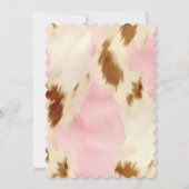 Cowgirl Pink Cream Brown Cowhide Hat Boots Einladung (Rückseite)