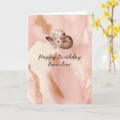 Cowgirl Pink Cream Brown Cowhide Hat & Boots Karte (Gelbe Blume)