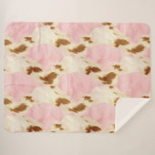 Cowgirl Pink Cream Brown Cowhide Sherpadecke (Vorderseite (Horizontal))