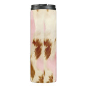 Cowgirl Pink Cream Brown Cowhide Thermosbecher (Rückseite)